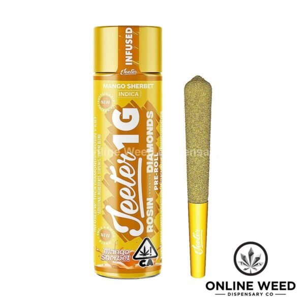 Jeeter 1g Rosin Enhanced Diamonds Pre-Rolled Joint – Mango Sherbet