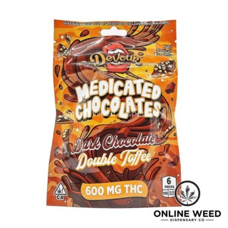 Devour 600mg THC Medicated Chocolates – Dark Chocolate Double Toffee