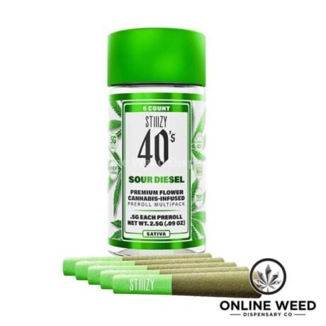 Stiiizy 40’s 2.5g Infused Pre-Rolls – Sour Diesel