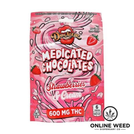 Devour 600mg THC Medicated Chocolates – Strawberries & Cream